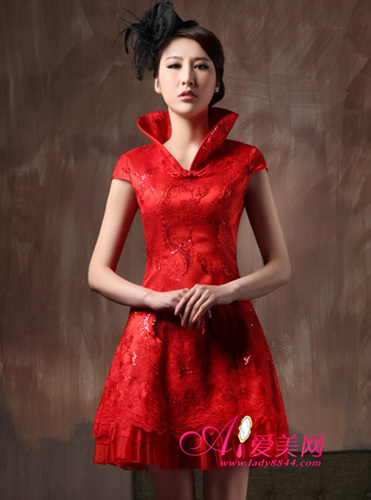 红色结婚旗袍